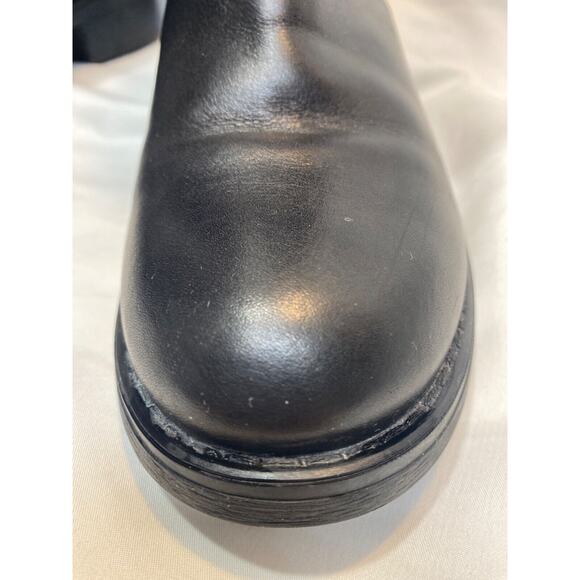 Aquatalia By Marvin K Women’s Black Leather Buckle Mid Calf Moto Boots Size 8 - Picture 8 of 11